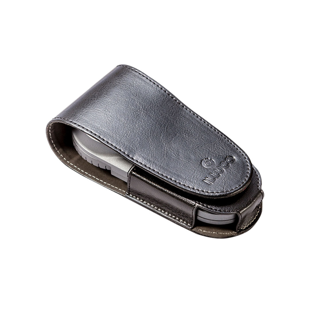 Custodia nera in pelle con clip da cintura per IDS 1100