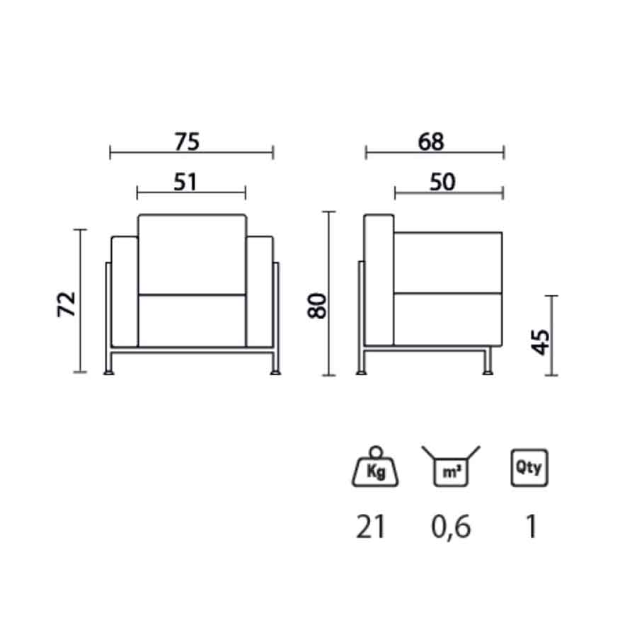 CUBE Attesa 1 - 2 posti