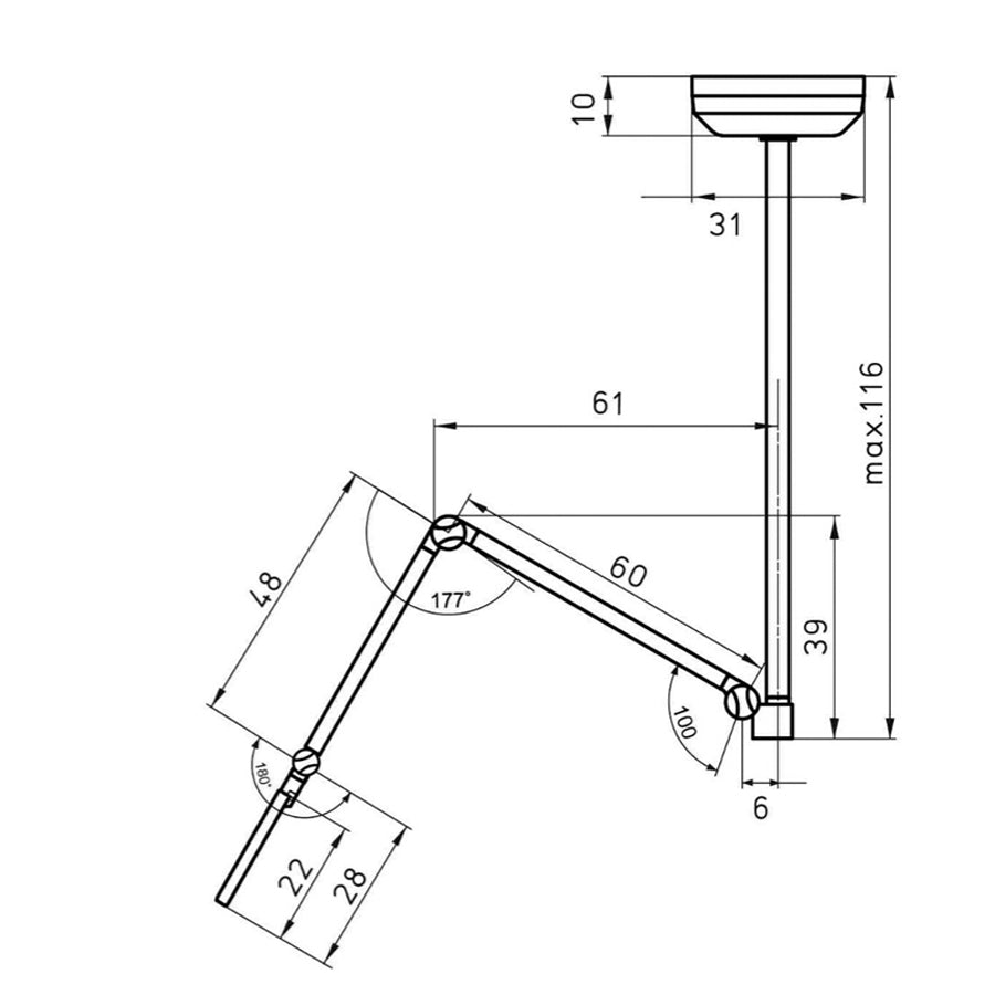 Lente d'ingrandimento OPTICLUX con luce LED - Soffitto o Stativo con ruote