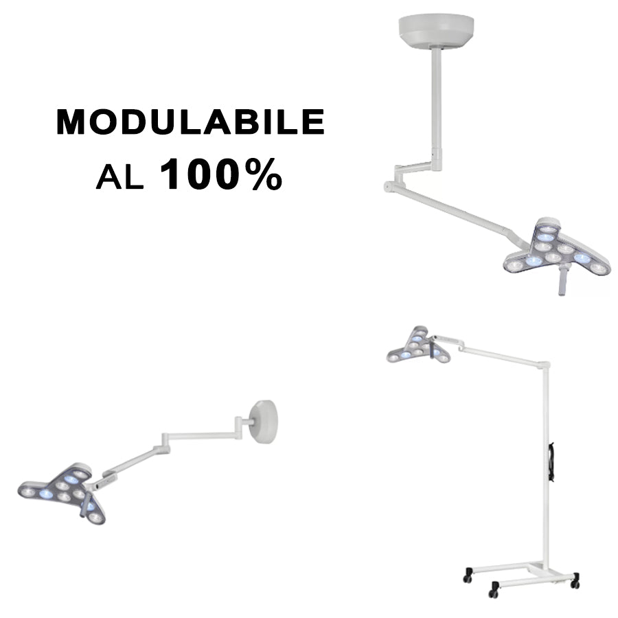 Lampada TRIANGO 100 con luce LED - Soffitto/parete o Stativo con ruote